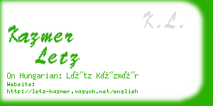 kazmer letz business card